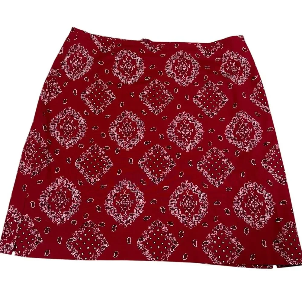 Y2K Sonoma Womens Size 10 Red Bandana Print Mini Skirt